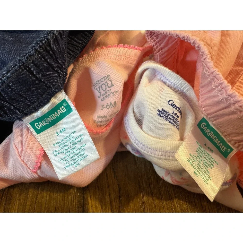 Baby Infant Girl Clothes 3/6 Months Bodysuits Summer Denim Shorts Bundle Outfits